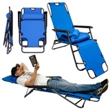 AMANKA Liegestuhl Campingliege Gartenliege Sonnenliege Liege 178 cm Auflage Strandliege
