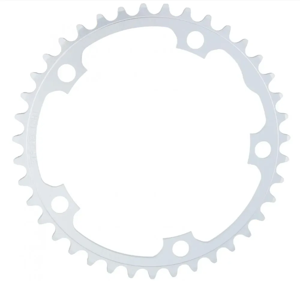 Stronglight Kettenblatt 38Z, silber, 130mm Lochkreis, für 9/10-fach, Alu 5083, ohne Steighilfen, kompatibel mit Shimano, SRAM, FSA Rennrad-Antrieben