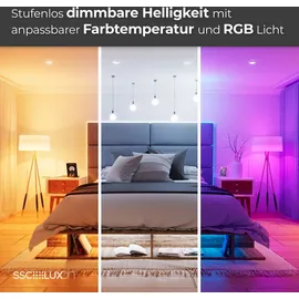 SSC-LUXon CELI-1A Aufbauspot flach schwenkbar gebürstet mit Smart RGB CCT LED Leuchtmittel - WLAN Spot kompatibel mit Alexa, Siri & Google