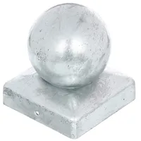 GAH Alberts Alberts 843090 Pfostenkappe für Holzpfosten | mit Kugelkopf | feuerverzinkt | 90 x 90 mm | 6er Set