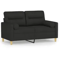 VidaXL 2-Sitzer-Sofa mit Zierkissen Schwarz 120 cm Stoff
