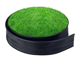 Relaxdays Rasenkante aus Kunststoff, 12 m lang, flexibles Rasenband, Beetbegrenzung, 10 cm hoch, Wegbegrenzung, schwarz