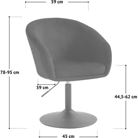 Svita Loungesessel Jamaika Samt 59 x 95 x 59 cm Altrosa höhenverstellbar