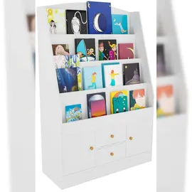 CLP Kinderregal Luray 4 Fächer Holz MDF Spanplatte weiß