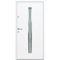 Krongart Stahl-Nebeneingangstür ATU68 Modell 01 DIN links - nach innen öffnend Weiß (Dekor-Folie) 1100 mm x 2070 mm