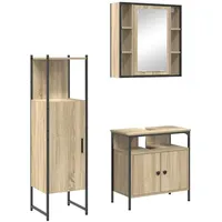 VidaXL Badezimmermöbel Set mit Regal 3 pcs Braun 33