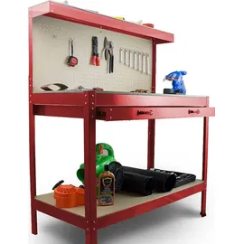 BITUXX Werktisch Metall 115 x 55 x 140 cm Rot