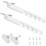 Lxoraziy 2 Stück Fensterfeststeller für Kippfenster, 18 cm Fensterstopper Metall, Zuschlagschutz, Fensterriegel zum Einstellen der Fensteröffnung(Weiß)