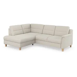 sit&more Ecksofa SIT & MORE "Farö L-Form", beige (creme), B:251cm H:90cm T:187cm, Sofas, Ecksofa, inklusive Federkern, wahlweise mit Bettfunktion und Bettkasten
