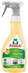 Frosch Multiflächenreiniger orange, streifenfrei, Nachhaltig produzierter Flächenreiniger, 1 Karton = 8 Flaschen à 500 ml