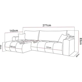 lookway Ecksofa CLOUD mit Schlaffunktion und Bettkasten, Wind 05