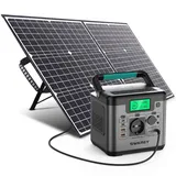 SWAREY 550W(1100W Spitze) Tragbare Powerstation mit 100W Solarpanel,Solarspeicher 555Wh Power Station Solargenerator Ladegeräte mit 140W Schnellladen