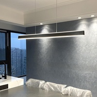 Bellastein LED Pendelleuchte esstisch Hängeleuchte Moderne Linear design wohnzimmer Kronleuchter dimmbar(3000K-6000K) mit den Fernbedienung Höhenverstellbar Deckenlampe (schwarz, L80cm)