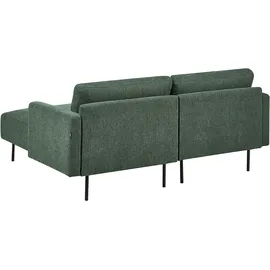 Beliani Ecksofa 2-Sitzer Stoff Dunkelgrün