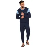 TRIGEMA Schlafanzug modisches Design Blau 4XL