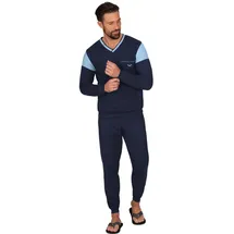 TRIGEMA Schlafanzug modisches Design Blau 4XL