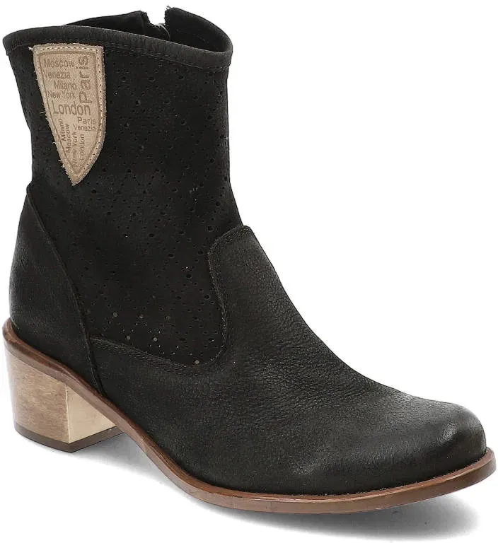 Schwarze Stiefeletten Avanti Damen Lederschuhe, 36