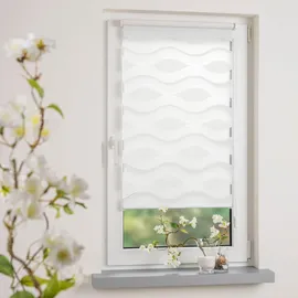 LIEDECO Doppelrollo Klemmfix mini Wave 50 x 150 cm weiß
