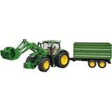 Bruder John Deere 7R 350 mit Frontlader und Tandemachstransportanhänger (03155)