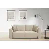 INOSIGN 2-Sitzer BEATRICE, erhältlich in trendigen Stoffoptionen, B/T/H: 143/73/92 cm, In hochwertiger Verarbeitung, incl. 2 großen Zierkissen in Korpusfarbe beige