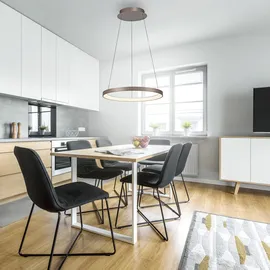 Paul Neuhaus Pendelleuchte Hoop, braun Ø rost, für Wohn- / Esszimmer, Metall, Modern - 57 cm - 57 cm - 180 cm