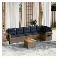 vidaXL Gartensofa-Set 7-tlg. grau