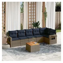 vidaXL Gartensofa-Set 7-tlg. grau