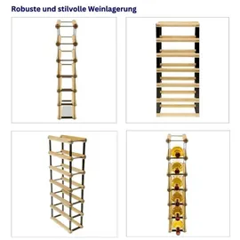 Proregal Weinregal 62,5 x 12,5 x 24,5 cm Natur