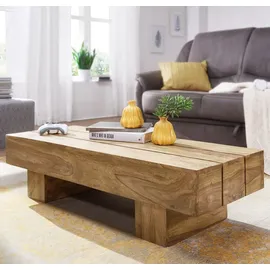 FineBuy Couchtisch Braun Akazie 120 x 45 x 30 cm