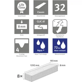 EGGER Aqua+ EHL075 1292 x 193 mm perganti nussbaum braun