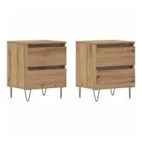 VidaXL Nachttische 2 Stk. Artisan Eiche 40x35x50 cm Holzwerkstoff