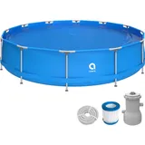 Avenli Frame Pool Komplettset rund 420x84 cm blau mit Filterpumpe BLAU No Size