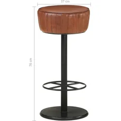 Barhocker Braun Echtleder