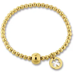 Silberarmband ONE ELEMENT "Kleeblatt Armband aus 925 Silber Ø 54,0 mm mit Gummiband", silber, Armbänder, Damen, Damen Silber Schmuck Kugelkette Kleeblatt