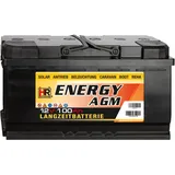 Wohnmobil AGM Batterie 12V 100Ah HR Energy , wartungsfrei