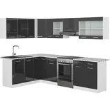 Vicco Rick Eckküche Weiß/Anthrazit Hochglanz 267 x 167 cm AP MarmorRick