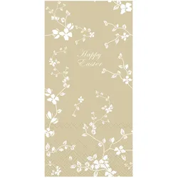 Chic Antique Längliche Serviette mit Blumen Happy Easter, L20/B10 cm, honig