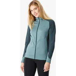 Fleecejacke Damen leicht Wandern - MH520 blau aschgrün|abgrundgrün XS