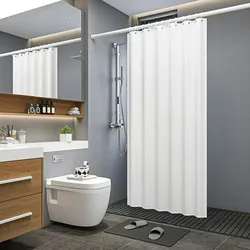 Intirilife Duschvorhang aus Polyester in Weiß - 180 x 200 cm - Badevorhang Schimmelresistent Wasserabweisend