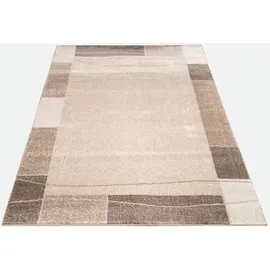 Paco Home Teppich Wohnzimmer Teppich Modern Bordüre, in Braun Beige Preishammer, Grösse:60x100 cm