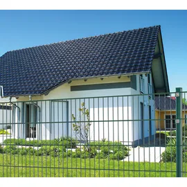 PEDDY SHIELD Doppelstabmattenzaun 15 Matten + 16 Pfosten 0,83 x 30 m grün