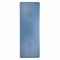 bodhi Yogamatte Phoenix Mat, mit PU-Beschichtung für intensives Yoga | Antirutschmatte für deine Yogapraxis (Tribalign/blau)