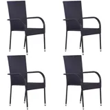 vidaXL Gartenstuhl 55,5 x 53,5 x 95 cm schwarz 4 St. 310084