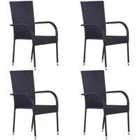 vidaXL Gartenstuhl 55,5 x 53,5 x 95 cm schwarz 4 St. 310084