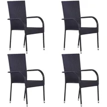 vidaXL Gartenstuhl 55,5 x 53,5 x 95 cm schwarz 4 St. 310084