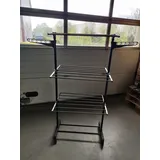 apb group NEWLUX- Wäscheständer ausziehbar Fold Care V60 XXL Schwarz mit Rollen, 5 Doppelebenen und 18–21 m Wäscheleine. Clothes Drying Rack mit Halterung für Kleiderbügel und 1,5 m Lange Kleidungsstücke