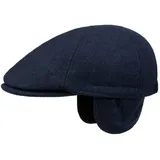 Lipodo Thinsulate Herren Flatcap - Schiebermütze mit Ohrenklappen - Wollfilz-Schirmmütze mit Stretchband - Herbst/Winter dunkelblau S (55-56 cm) - S
