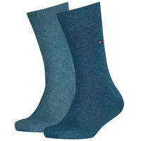 TOMMY HILFIGER Kinder Socken, Vorteilspack - Basic, TH, 23-42, einfarbig Blau 39-42 4er Pack (2x2P)