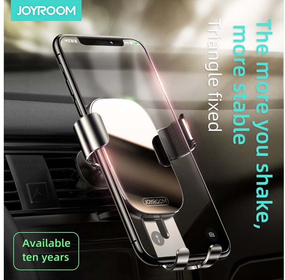 JOYROOM Universal Smartphone Handy-Halterung Automatik Clamp Halter Auto Handy-Halterung, (bis 7,20 Zoll, Packung, 2-tlg., 2-tlg, KFZ Handyhalterung für Lüftungsgitter PKW Handy schwarz) schwarz