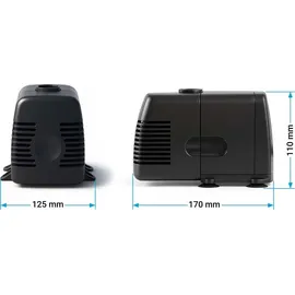 Wiltec SunSun HJ-1542 ECO Aquarium Pumpe 1400 L/h 28 W kleine Aquariumpumpe mit Filterschwamm und Sauerstoffschlauch für Mini Aquarium